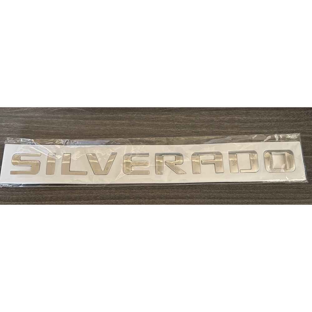 Silverado Emblem Badge Letters for Chevrolet Silverado,3D Raised Decals Silver
